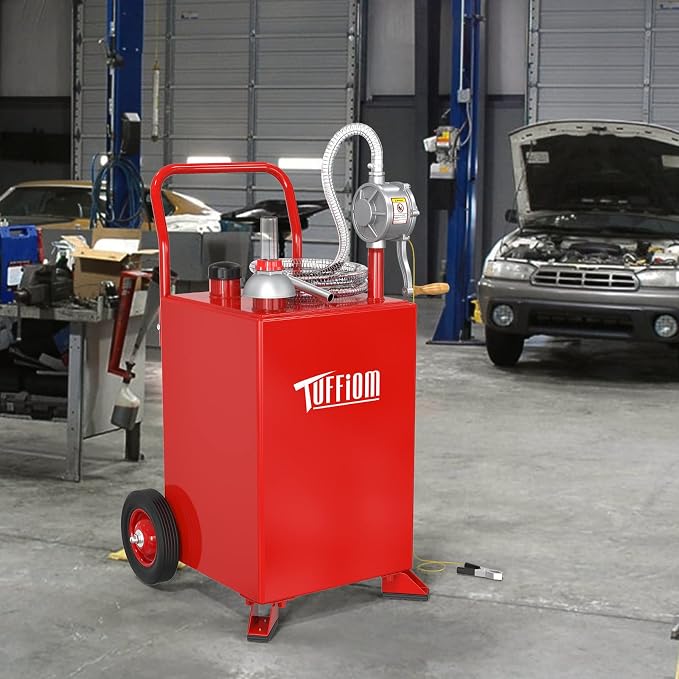 TUFFIOM 20 Gallon Fuel Gas Caddy w/Wheels & Manual Siphon Pump, Portable Diesel - Image 8