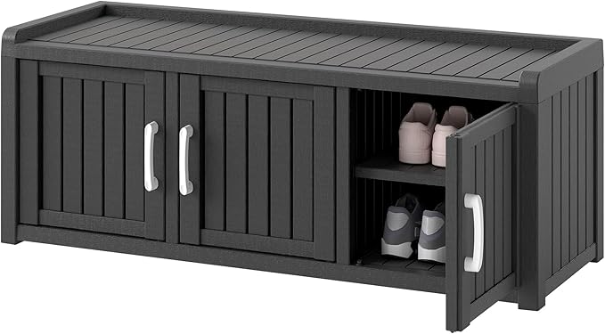 KAMABOKO Outdoor Shoe Storage Cabinet Waterproof UV-Resistant, Entryway Storage by KAMABOKO