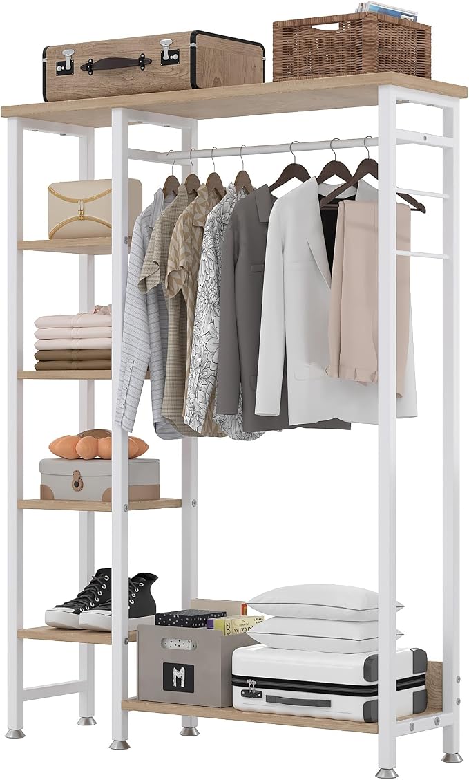 VECELO Open Garment Clothing Rack, Free-Standing Heavy Duty Storage Closet by VECELO