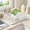 Dish Racks for Kitchen Counter: Wooden Handles, Thickened Metal, No Assembly. by Jouzevic