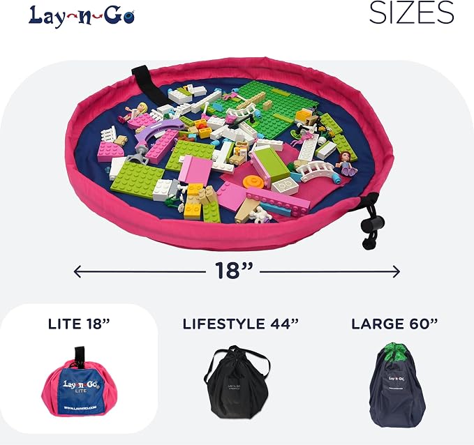 Lay-n-Go 2-in-1 Small Portable Drawstring Toys Storage Organizer and Play Mat - Image 5