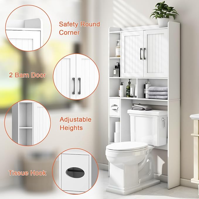 Over The Toilet Storage Cabinet, Farmhouse Storage Cabinet Over Toilet - Image 3