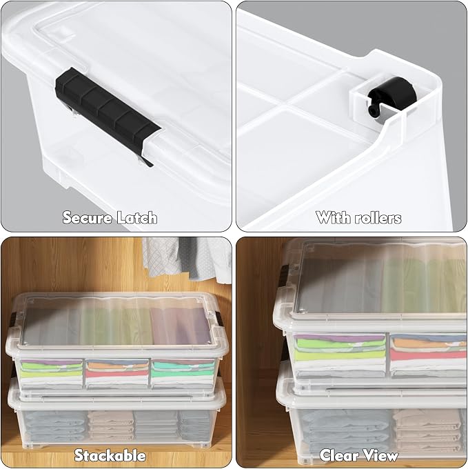50 Quart Rolling Under Bed Storage Containers - Image 3