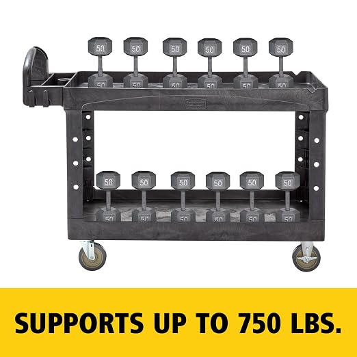 Rubbermaid Commercial Products BRUTE Heavy Duty 2-Shelf Utility/Service Cart - Image 5