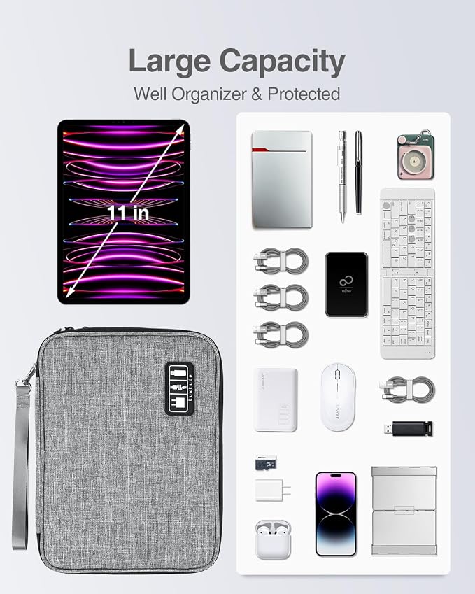 Luxtude Travel Cord Organizer Case, Electronic Organizer Travel Case Large - Image 3