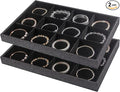 Julysky 2Pcs 12 Grids Stackable Jewelry Organizer Trays by Julysky