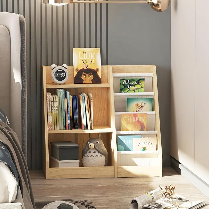 White 3 Tier Kids Bookshelf Toddler Book Rack - Image 5