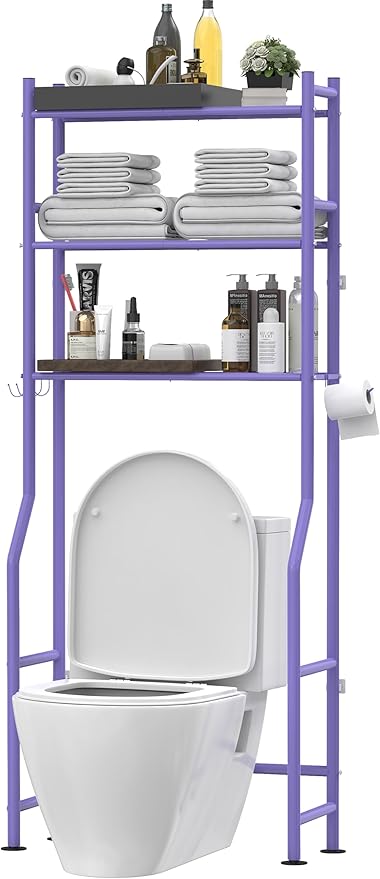 3-Tier Over The Toilet Storage, Freestanding Metal Bathroom Shelves by LivilordBrand