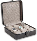 Bey-Berk Personalized Prague Aluminum 9-Slot Watch Case, Locking Travel Metal by Bey-Berk