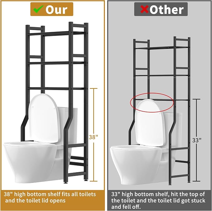 3 Tier Over The Toilet Storage Rack - Image 3