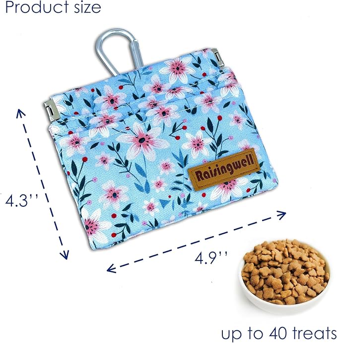 Dog Treat Pouch, Small Cotton Pocket Sized Training Holder, Hand Free Walking - Image 2