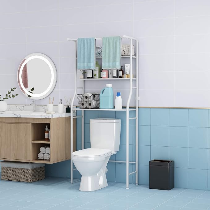 UDEAR 3-Tier Over The Toilet Rack, Bathroom Shelf Space Saver, Corner Stand - Image 2