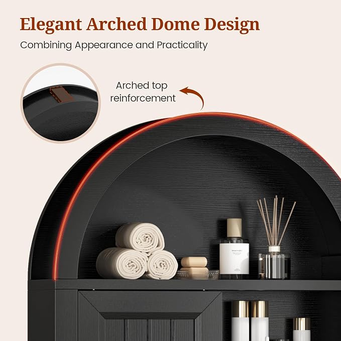 Arched Bathroom Wall Cabinet, 23.6 x 30.3'' Over The Toilet Cabinet - Image 5