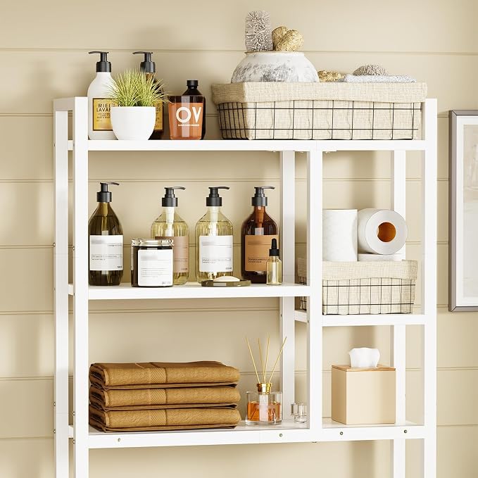 Over The Toilet Storage Rack, 3-Tier Bathroom Organizer Over Toilet, Wooden - Image 4