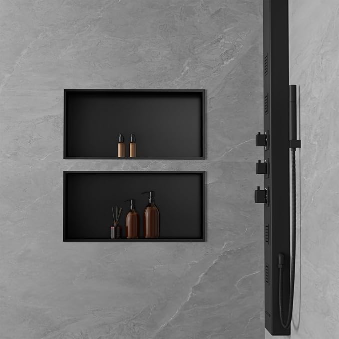 Achelous Stainless Steel Insert Shower Niche 24" X 12" NO Tile Needed, Bathroom - Image 2