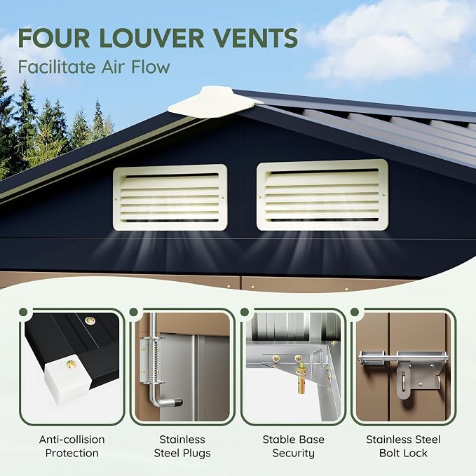 5x3 FT Outdoor Metal Storage Shed - Image 6