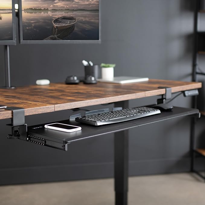 VIVO Extra Long Clamp-on Computer Keyboard and Mouse Under Desk Slider Tray - Image 9