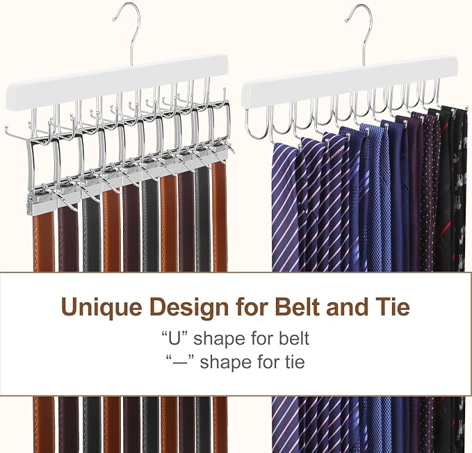 TOPIA HANGER 20 Hooks 2 in 1 Belt Tie Hanger - Image 3