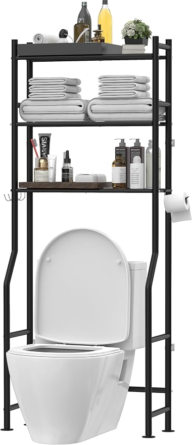 3-Tier Over The Toilet Storage, Freestanding Metal Bathroom Shelves by LivilordBrand