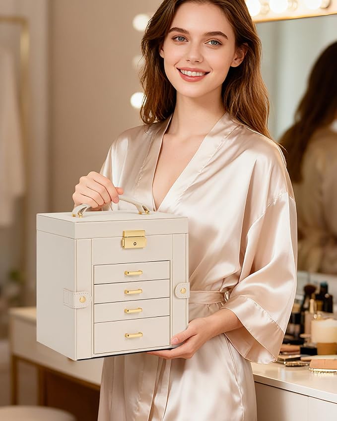 TORIBIO Jewelry Box for Women, Leather Jewelry Organizer - Image 8