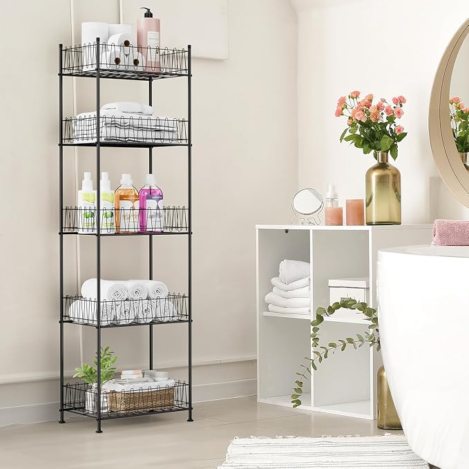 5 Tier Water Bottle Organizer Rack Metal Free Standing Water Storage Rack - Image 6