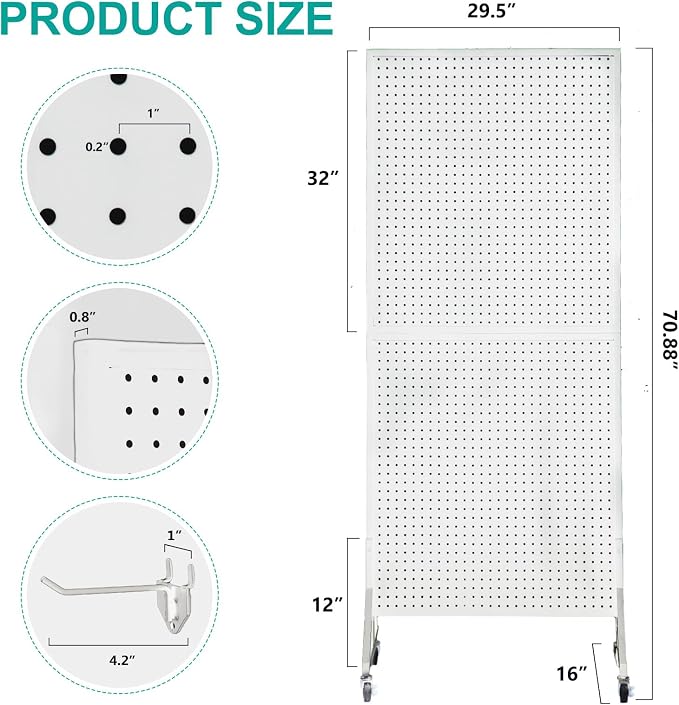 Eastern Tree 2.5'x 6' Metal Pegboard Display Stand - Image 2