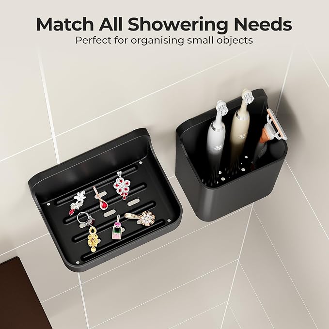 Orimade Shower Caddy 4-Pack, No-Drill Adhesive Shelves - Image 3