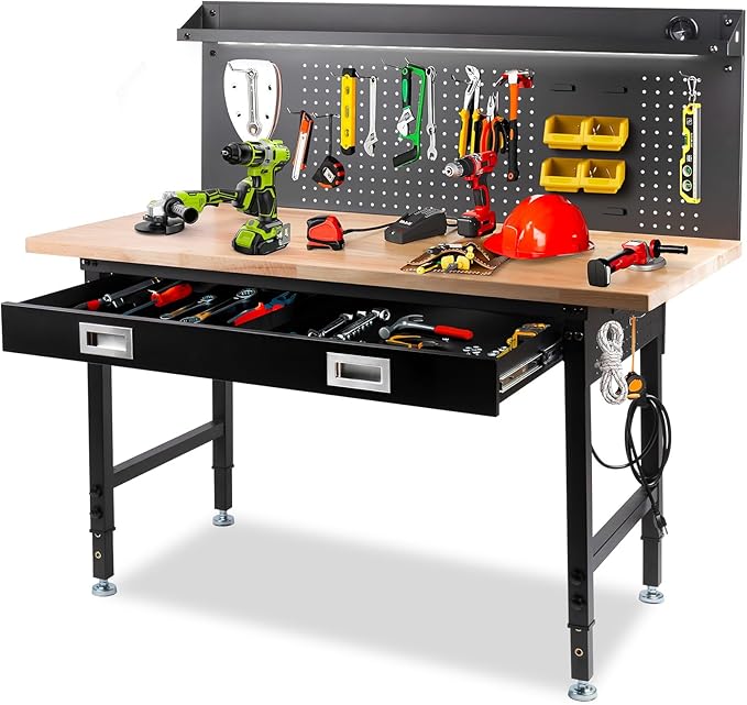 60" Workbench with Drawers, Work Benches by MUWOOD