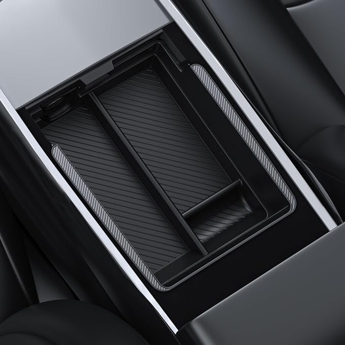 BASENOR 2021-2024 Tesla Model Y Model 3 Armrest Storage Box Console Organizer by BASENOR