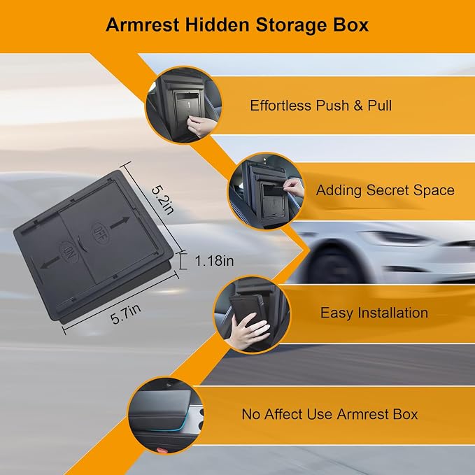Center Console Organizer Tray for Tesla Model Y 2020-2024, Hidden Storage Box - Image 6