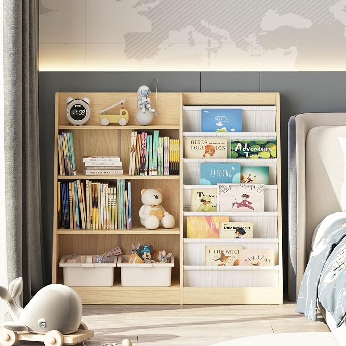 4 Tier Kids Bookshelf Baby Toddler Book Rack Children Bookcase Toy Storage - Image 8