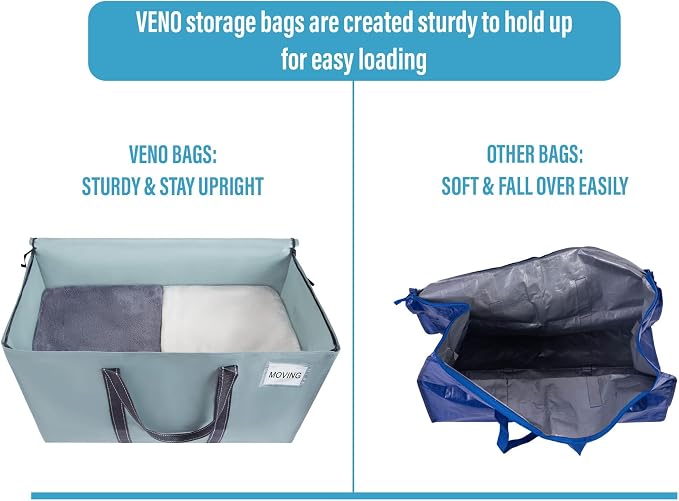 VENO 6 Pack Moving Bags and Large Christmas Storage Bins - Image 4