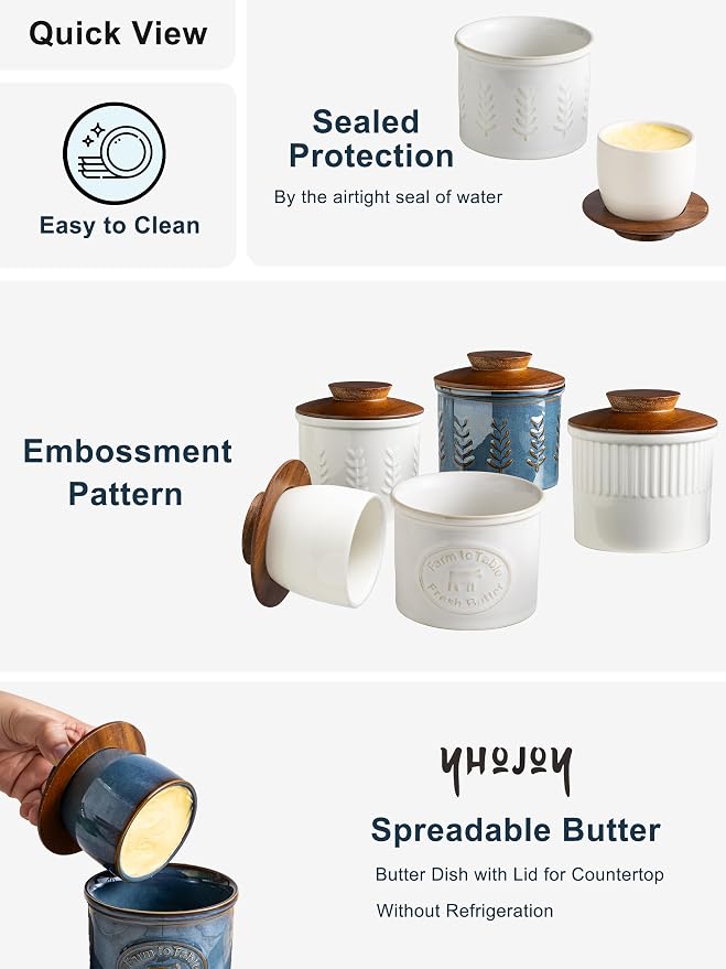 Ceramic Butter Dish With Lid, Butter Crock - Image 2