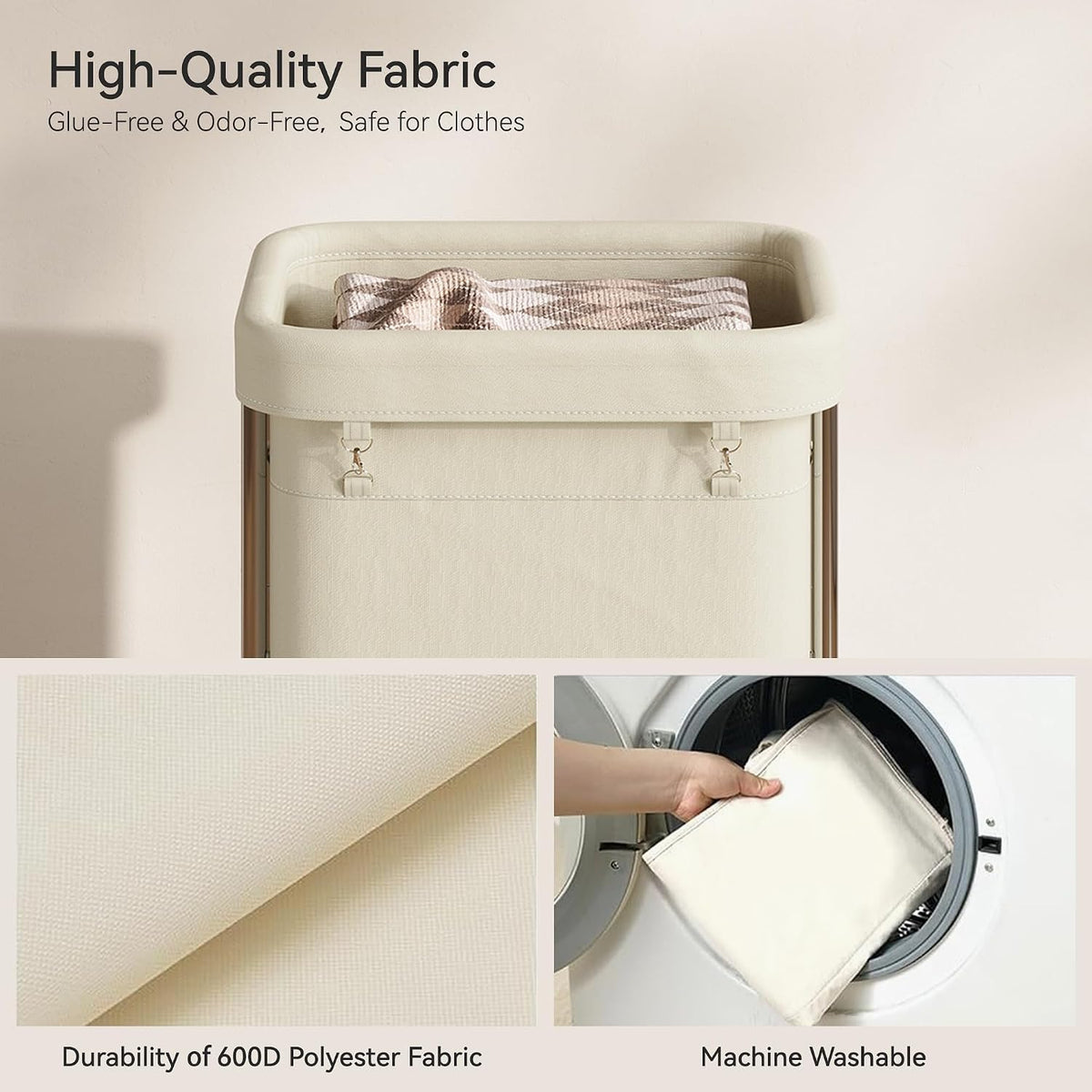 Laundry Basket with Wheels 150L/40Gal, Rolling Laundry Hamper with