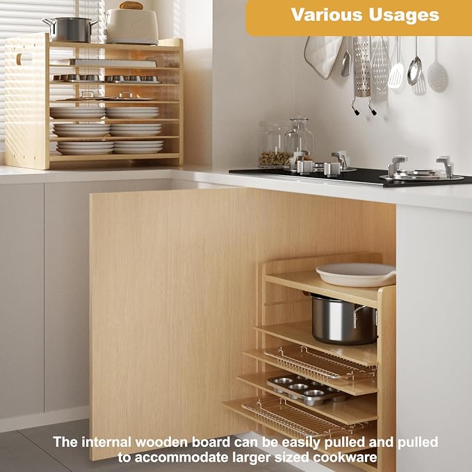 7 Tier Wooden Cookie Sheet Organizer - Image 7