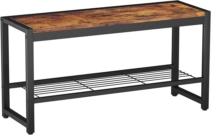 HOMEFORT Shoe Bench, Modern Industrial Shoe Storage Bench, Entryway Bench by HOMEFORT