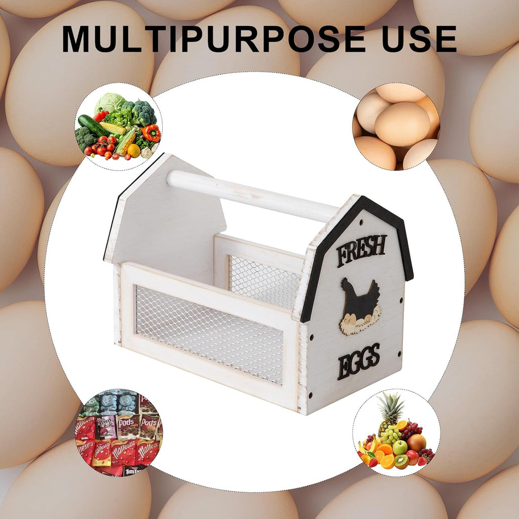 ZSHLXM Wood Farmhouse Egg Collecting Basket - Gather Fresh Eggs from
