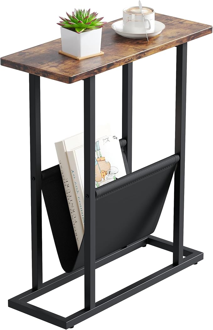 Narrow Side Table for Small Spaces, Small End Table by Yusong