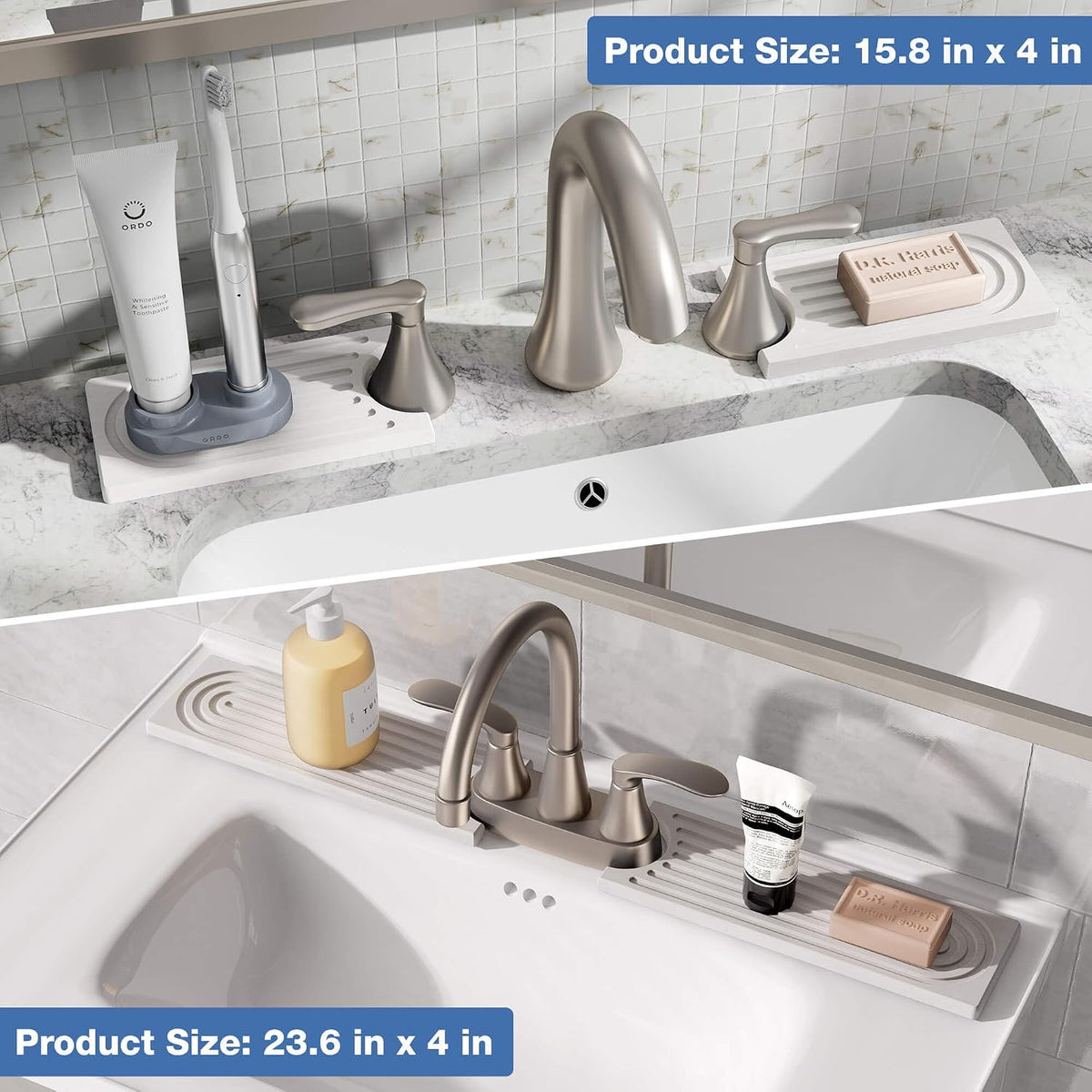 DK177 Faucet Mat for Kitchen Sink - Water Absorbing Stone Tray for