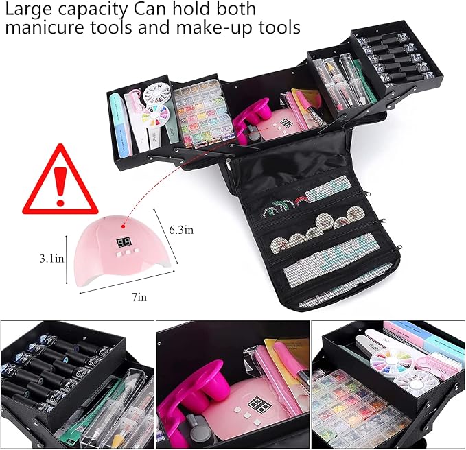 Large Makeup Carrying Train Case - Image 4