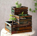 TIMRIS Set of 3 Rustic Distressed Wood Nesting Crates, Farmhouse Decorative by TIMRIS