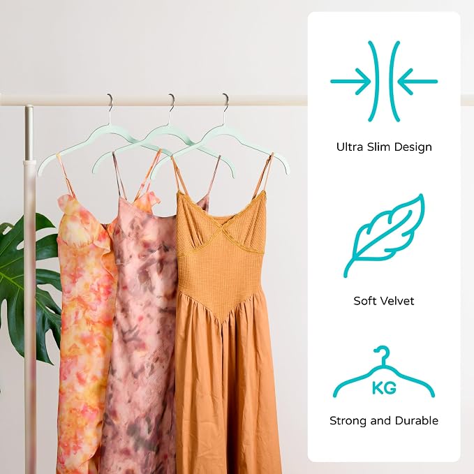 Velvet Hangers 50 Pack – Slim Non-Slip Flocked Hangers - Image 3