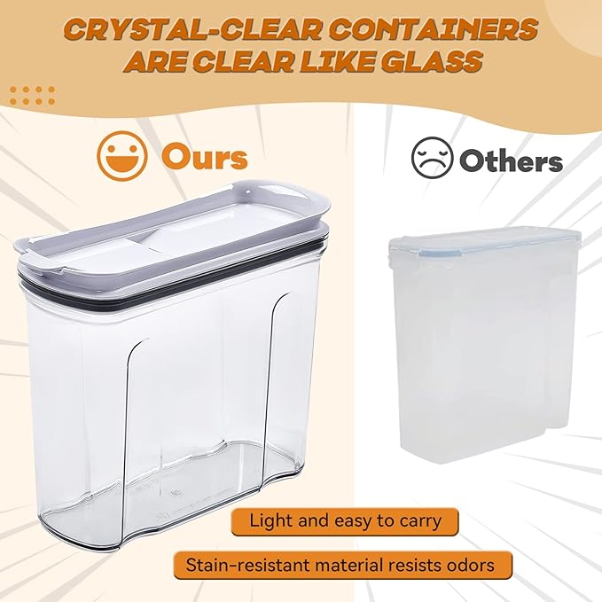FreshKeeper Cereal Containers Storage Set, Airtight Food Storage Container - Image 7