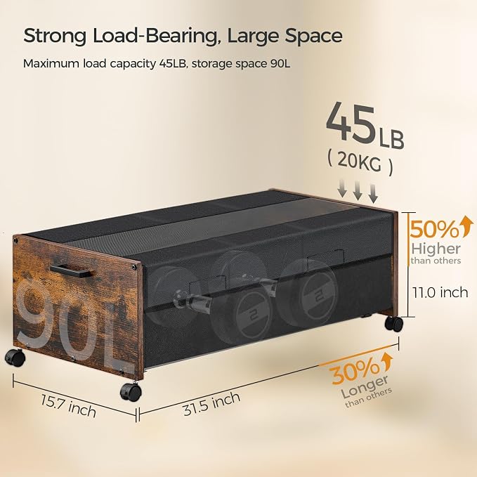 Under Bed Storage with Wheels XXL Size, Under Bed Storage Containers, UnderBed - Image 3
