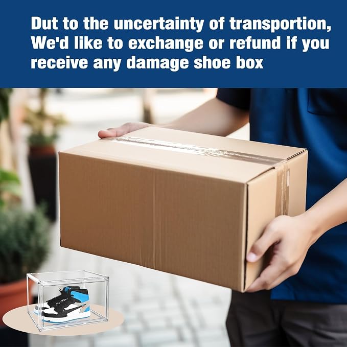 Size 14 Acrylic Sneaker Shoe Display Case Transparent Shoe Box Storage Bins - Image 8