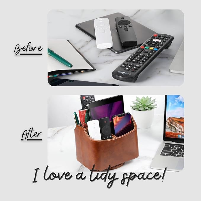 Remote Control Holder, Spinning Desk Organizer, Nightstand Bedside Caddy - Image 4