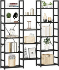 NUMENN Triple Column 5 Tier Bookshelf, Bookcase by NUMENN