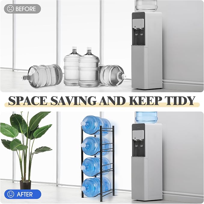Klvied 5 Gallon Water Jug Holder, 4-Tier Heavy Duty Water Jug Rack - Image 4