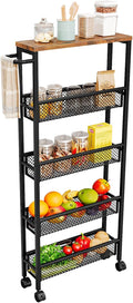 AZERPIAN Slim Rolling Cart 5 Tier Narrow Storage Cart on Wheels by AZERPIAN
