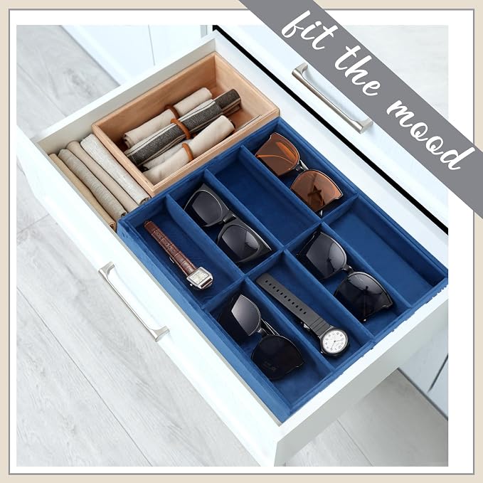 Amylove 2 Pcs Sunglass Organizer Trays Glasses Stackable Jewelry Trays Sunglass - Image 6